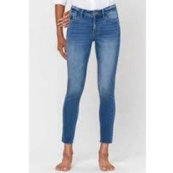 Vervet by Flying Monkey High Rise Skinny Fit Cotton Denim Blue Jeans VT106 Sz 24 - Picture 1 of 10